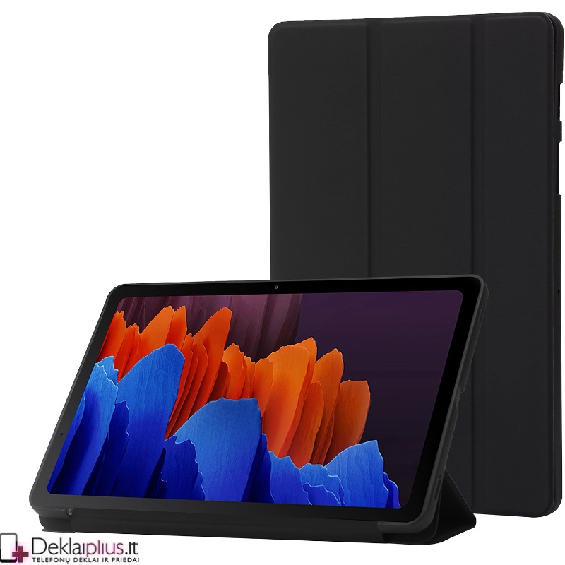Smart soft dirbtinės odos dėklas - juodas (Samsung Tab S7 (T870/T875)/Tab S8 (SM-X706) Smart soft dirbtinės odos dėklas - juodas (Samsung Tab S7 (T870/T875)/Tab S8 (SM-X706)